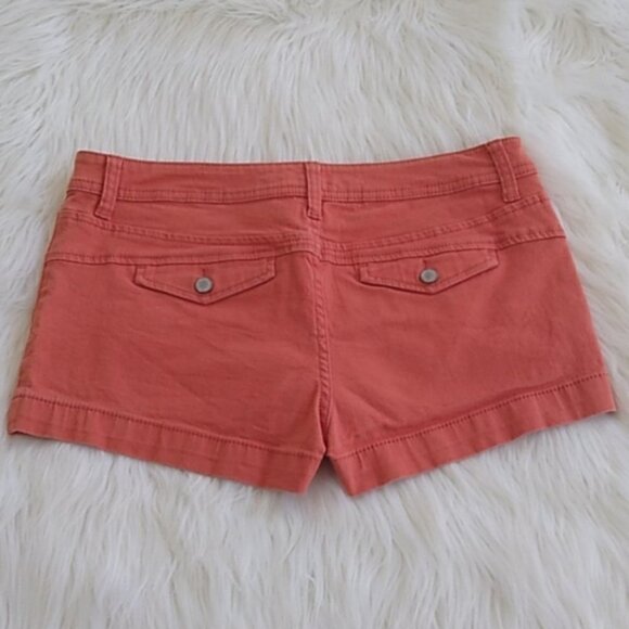 American Rag Distressed Burnt Orange Denim Shorts - Picture 2 of 13
